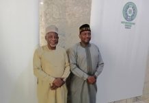 The MD/CEO North- West Development Commission (L) with the Provost, Rabi'u Musa Kwankwaso College of Education Tudun Wada, Kano, during a courtesy visit to the Commission Headquarters in Kano.