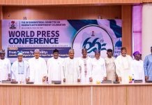 *WORLD PRESS CONFERENCE FOR NIGERIA’S 66TH INDEPENDENCE ANNIVERSARY* The Secretary to the Government of the Federation, Senator George Akume, CON, and the Honourable Minister of Information and National Orientation, Mohammed Idris, fnipr, joined other members of the Federal Executive Council and dignitaries at the World Press Conference organised to commemorate Nigeria’s 66th Independence Anniversary on September 24, 2026, in Abuja. Photo: Khalid Ahmed/FMINO.