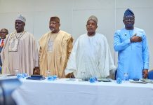 Alkaleri General Hospital Gets Federal Medical Centre Approval, Deepening Pate’s Health-Sector Reform L-R, the Minister of State for Agriculture and Food Security, Sen. Dr. Aliyu Sabi Abdullahi, Minister of Agriculture and Food Security, Sen Abubakar Kyari , Minister of Budget and National Planning, Abubakar Atiku Bagudu and other stakeholders during the National Strategic Dialogue on AGROW Subcomponent 2.2 .