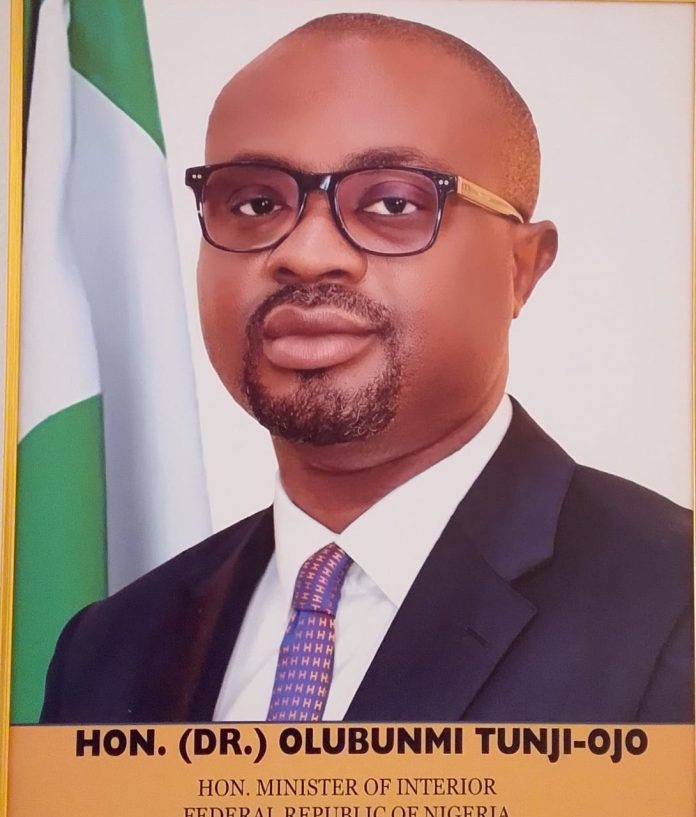 The Minister of Interior, Dr. Olubunmi Tunji-Ojo