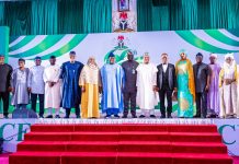 *66TH NIGERIA’S INDEPENDENCE ANNIVERSARY PUBLIC LECTURE* The President of the Federal Republic of Nigeria, President Bola Ahmed Tinubu, represented by the Secretary to the Government of the Federation, Senator George Akume, CON, joined the Honourable Minister of Information and National Orientation, Mohammed Idris, fnipr; Special Adviser to the President on Policy Coordination and Head of the Central Results Delivery Coordination Unit (CRDCU), Hadiza Bala Usman; Head of the Civil Service of the Federation, Mr. Abel Olumuyiwa Enitan; Minister of State for Foreign Affairs, Ambassador Sola Enikanolaiye; Minister of State for Petroleum Resources (Gas), Rt. Hon. Ekperikpe Ekpo; Minister of Water Resources and Sanitation, Engr. Prof. Joseph Terlumun Utsev; Minister of State for Regional Development, Uba Maigari Ahmadu; and other dignitaries at the 66th Nigeria’s Independence Anniversary Public Lecture, themed “Consolidating Nigeria’s Reform for Shared Prosperity,” on September 30, 2026, in Abuja. Photo: Khalid Ahmed/FMINO.