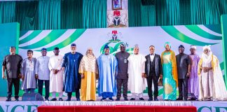 *66TH NIGERIA’S INDEPENDENCE ANNIVERSARY PUBLIC LECTURE* The President of the Federal Republic of Nigeria, President Bola Ahmed Tinubu, represented by the Secretary to the Government of the Federation, Senator George Akume, CON, joined the Honourable Minister of Information and National Orientation, Mohammed Idris, fnipr; Special Adviser to the President on Policy Coordination and Head of the Central Results Delivery Coordination Unit (CRDCU), Hadiza Bala Usman; Head of the Civil Service of the Federation, Mr. Abel Olumuyiwa Enitan; Minister of State for Foreign Affairs, Ambassador Sola Enikanolaiye; Minister of State for Petroleum Resources (Gas), Rt. Hon. Ekperikpe Ekpo; Minister of Water Resources and Sanitation, Engr. Prof. Joseph Terlumun Utsev; Minister of State for Regional Development, Uba Maigari Ahmadu; and other dignitaries at the 66th Nigeria’s Independence Anniversary Public Lecture, themed “Consolidating Nigeria’s Reform for Shared Prosperity,” on September 30, 2026, in Abuja. Photo: Khalid Ahmed/FMINO.