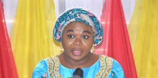 Ag. National Coordinator/CEO of the SERVICOM Office, Mrs. Helen Lawal delivering her keynote address during her flag-off tour of the 2026 International Customer Service Week at the Nigerian Airspace Management Agency (NAMA) on 6th October, 2026 in Abuja.