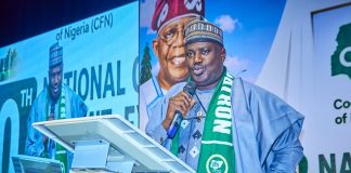 The Minister of State for Agriculture and Food Security and Supervising Minister of Cooperative Affairs, Sen Dr Aliyu Sabi Abdullahi during the 10th National Cooperative Summit, Exhibition and Awards event in Abuja.