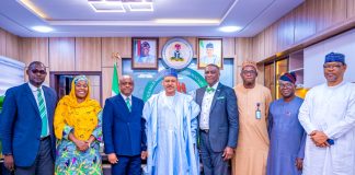 *COURTESY VISIT BY THE NIGERIAN INSTITUTE OF CHARTERED ARBITRATORS* (L–R) Staff, Nigerian Institute of Chartered Arbitrators (NICArb), Emmanuel Kwaya; Co-Chairman, NICArb, Hajiya Hassana Bala; Chief Operating Officer, NICArb, Mr. Williams Odah; Honourable Minister of Information and National Orientation, Mohammed Idris, fnipr; Chairman of the Nigerian Institute of Chartered Arbitrators 2026 Investiture & Awards Night Ceremony, Mr. Dapo Akinosun, SAN; Director-General, News Agency of Nigeria (NAN), Ali M. Ali; Member, NICArb, Prof. Oladele Akogan; and Director-General, Nigerian Television Authority (NTA), Comrade Salihu Abdulhamid Dembos, fnipr, during a courtesy visit by the Nigerian Institute of Chartered Arbitrators to the Honourable Minister on October 7, 2026, in Abuja. Photo: Khalid Ahmed/FMINO.