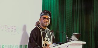 Hon. Minister of Innovation, Science and Technology Dr. Kingsley Tochukwu Udeh, SAN, representing President of the Federal Republic of Nigeria, Bola Ahmed Tinubu, GCFR, delivering the President’s speech at the InnovateNaija Awards Ceremony 2026 today in Abuja.