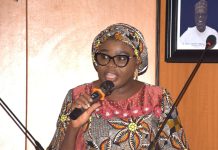 Ag. National Coordinator/CEO of the SERVICOM Office, Mrs. Helen Lawal presenting her keynote Address during the Celebration of 2026 International Customer Service Week at the Nigeria Deposit Insurance Corporation (NDIC) on 8th October, 2026 in Abuja.