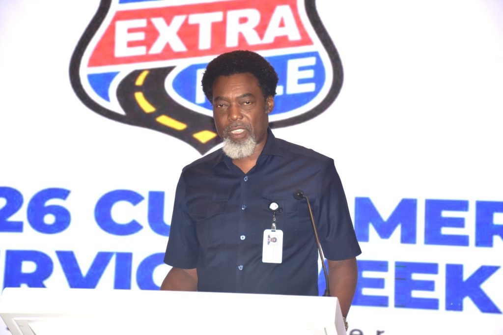 The Representative of the Executive Chairman Dr. Zacch Adedeji, the Chief of Staff, Mr. Tayo Koleosho, delivering his welcome address during the Celebration of 2026 International Customer Service Week at the Nigeria Revenue Service (NRS) on 8th October, 2026 in Abuja.