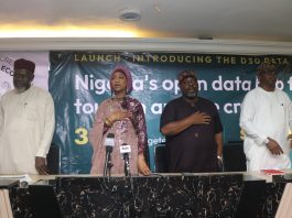 L–R: Abdulkarim Ozi Ibrahim, Permanent Secretary, Federal Ministry of Art, Culture, Tourism and the Creative Economy; Hon. Hannatu Musa Musawa, Honourable Minister of Art, Culture, Tourism and the Creative Economy; Imran Garba Duba, Special Adviser to the President on Partnerships and Innovation; Obi Asika, Director General, National Council for Arts and Culture (NCAC); and Olumide Olayomi, Vice President, Cavista Holdings, at the official launch of the D30 Data Platform today in Abuja.