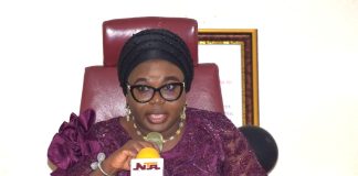 Ag. National Coordinator/CEO of the SERVICOM Office, Mrs. Helen Lawal presenting her keynote Address during the Grand finale of the 2026 Customer Service Week celebrations in the SERVICOM Presidency on 13th, October, 2026 in Abuja.