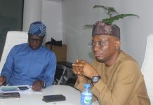 The Director-General/CEO, Bureau of Public Procurement (BPP), Dr. Adebowale A. Adedokun, FCIPS, (R); and the Managing Director/CEO, Nigerian Electricity Management Services Agency (NEMSA), Engr. Olusegun Adesayo, FNSE, (L) during the courtesy visit in Abuja.
