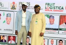 L- R, the CEO ABG Paulas, Mr. Ambrose Okojie and the Permanent Secretary, FMAFS, Dr Marcus Olaniyi Ogunbiyi during the Pre-Summit Meeting for Fruit Logistica 2027.