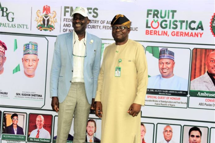 L- R, the CEO ABG Paulas, Mr. Ambrose Okojie and the Permanent Secretary, FMAFS, Dr Marcus Olaniyi Ogunbiyi during the Pre-Summit Meeting for Fruit Logistica 2027.