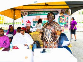 R- L: The representative of the permanent secretary, Deputy Director, Nutrition Department, Mrs Mfawa Tom Usani, HRM, Adaluka Panya, Queen of Karu Kingdom along with other dignitaries at the event.
