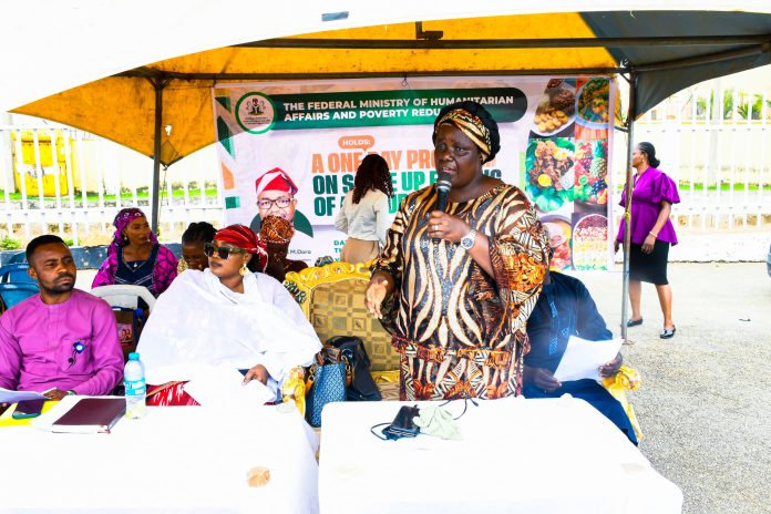 R- L: The representative of the permanent secretary, Deputy Director, Nutrition Department, Mrs Mfawa Tom Usani, HRM, Adaluka Panya, Queen of Karu Kingdom along with other dignitaries at the event.