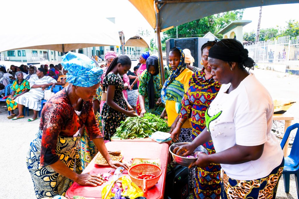 All hands on training, locally sourced ingredients for a nutritious meal during the event