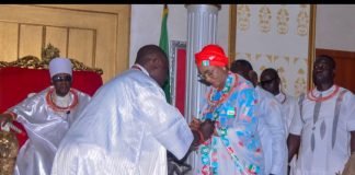 Oba of Benin Honours First Lady Remi Tinubu with Ikele Coral Bead