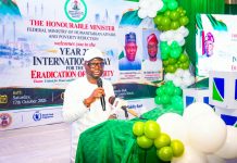 Nigeria Celebrates the year 2026 International Day for the Eradication of Poverty, with a call to protect the Vulnerables in the society The Honourable Minister, Dr. Bernard M Doro, gives his keynote address during the event.