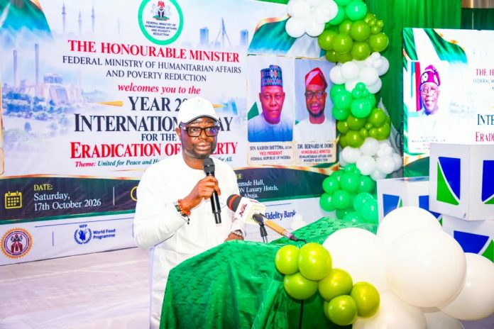 The Honourable Minister, Dr. Bernard M Doro, gives his keynote address during the event.