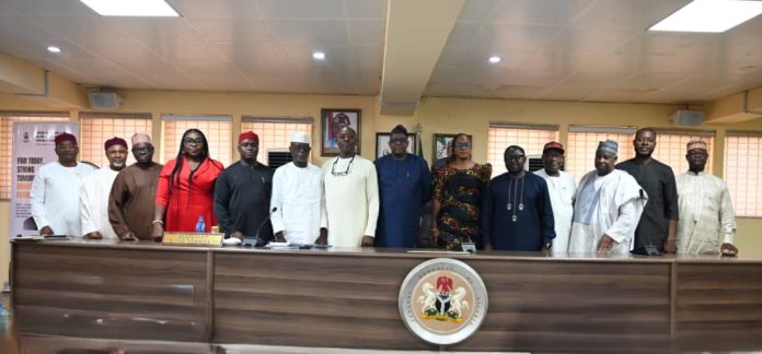 IMG-20261021-WA0044 Members of the Indices and Disbursement Committee and the delegation from Anambra State during the presentation at the Commission’s Headquarters in Abuja.