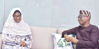 Right: Director-General/CEO, Bureau of Public Procurement (BPP) Dr. Adebowale A. Adedokun, FCIPS engaging in a discussion with the Vice-Chancellor, Nasarawa State University (NSU), Keffi, Prof. Sa'adatu H. Liman, during her visit to the BPP office in Abuja