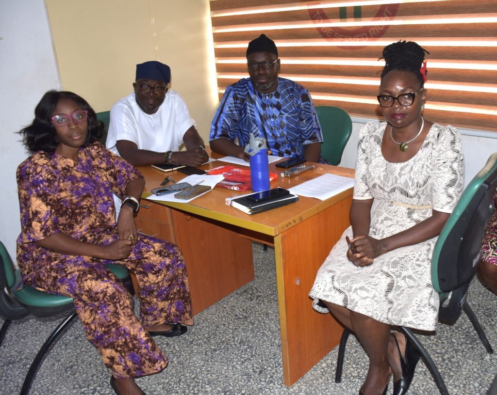 R – L; The Scoring Panel consisting of Team D Lead, Mrs. Lucy Zach-Ukoh, Team A Lead, Mr. Nurudeen Oyelude, Team B Lead, Dr. Ben Olufu and Team C Lead, Mrs. Kikelomo Aina during the ongoing Q3 Charter Performance Reporting Breakfast Meeting at SERVICOM Office, Presidency on 26th October, 2026 in Abuja.