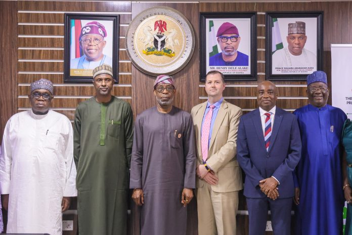 IMG-20261029-WA0018 L-R: D-G, Mining Cadastre Office, Eng. Simon Nkom, Permanent Secretary, Ministry of Solid Minerals Development, Engr. Faruk Yabo, Minister of Solid Minerals Development, Mr. Dele Alake, Economic Officer at the United States Embassy, Jonathan Baas, Managing Director of the Nigerian Solid Minerals Company, Martins Imonite, and Director-General of the Nigeria Governors’ Forum (NGF), Dr. Abdulateef O. Shittu, during the inauguration of members of the US-Nigeria Solid Minerals Committee in Nigeria on Oct. 27, 2026.